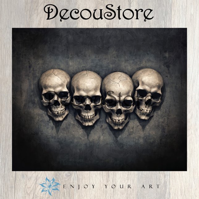 Papel De Seda Gothic Skulls Collection Decoupage (Subido por el creador)