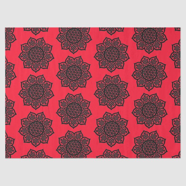 Papel De Seda GOTHIC SUN Black Red Celtic Knots (Anverso)