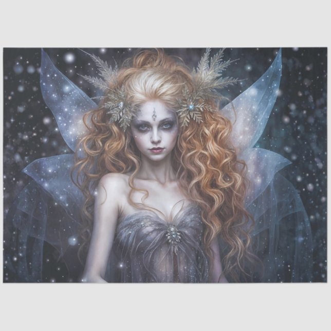 Papel De Seda Gothic Winter Fairy – Ice Enchantress Fantasy  (Anverso)