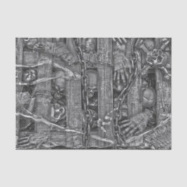 Papel de seda gótico de Halloween cráneos en blanc