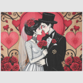 Papel de seda gótico romántico