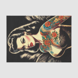 Papel De Seda Gótico tatuado Pin-up