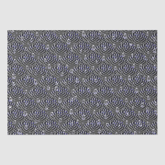 Papel De Seda Gotitas de lluvia en metal (Anverso)
