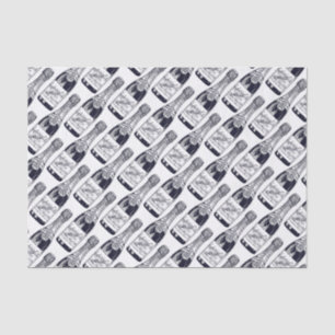 Papel De Seda Grabado de botellas de champán vintage/victoriano