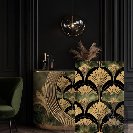 Papel De Seda Grabado en relieve de oro del patrón de repetición