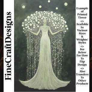 Papel De Seda Gracehale Floral Green Gown V6 Decoupage