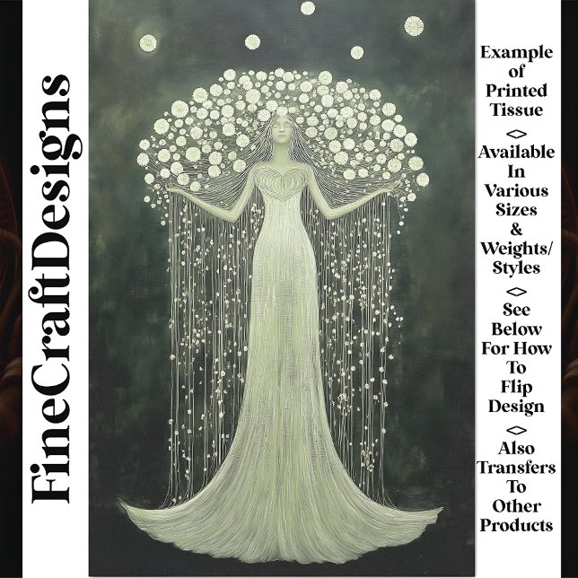 Papel De Seda Gracehale Floral Green Gown V6 Decoupage (Subido por el creador)