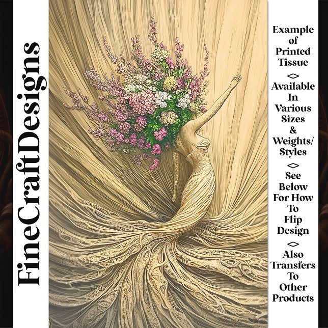 Papel De Seda Graceus Golden Woman Floral Crown W2 Decoupage (Subido por el creador)