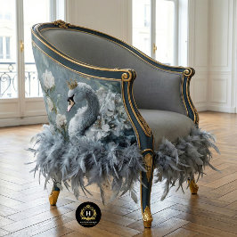 Papel De Seda Graceus Grey Swan Gold Crown Floral Decoupage