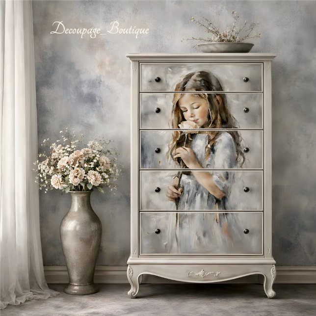 Papel De Seda Gracia de Invierno Decoupage (Winter's Grace Decoupage Tissue Paper Mockup)
