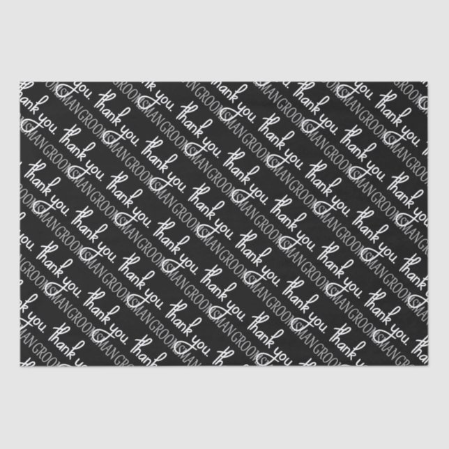 Papel De Seda Gracias Groomsman (Anverso)