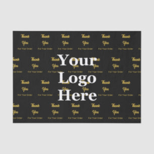 Papel De Seda Gracias Por Tu Pedido Logotipo Negro Gold Business
