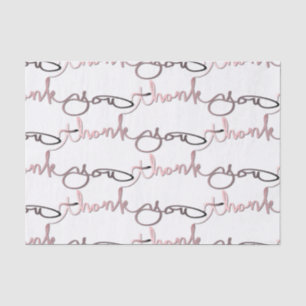 Papel De Seda "Gracias" Rosa dorado y gradiente gradiente escrit