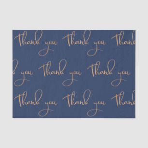 Papel De Seda Gracias Script Copper Gold Escrito A Mano