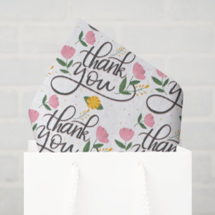 Papel De Seda Gracias-tipografía moderna y acentos florales
