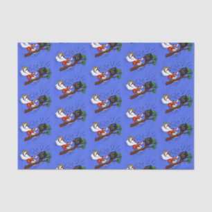 Papel De Seda Graciosa cacatúa tocando el personalizado de guita