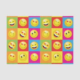Papel De Seda Graciosa Emoji feliz sonrisa enfrenta periódico Fi