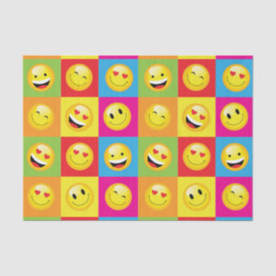 Papel De Seda Graciosa Emoji feliz sonrisa enfrenta periódico Fi
