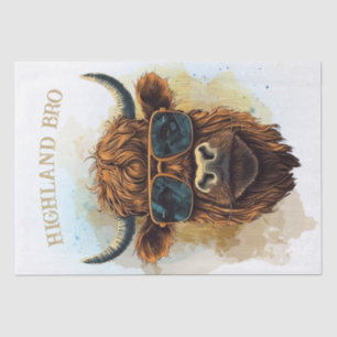 Papel De Seda Graciosa vaca Highland con gafas de sol