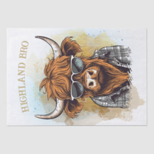 Papel De Seda Graciosa vaca Highland con gafas de sol