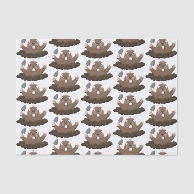 Papel De Seda Gracioso gopher digging personalizado ilustracion (Anverso)