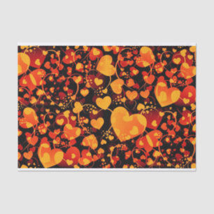 Papel De Seda Gracioso patrón cardiaco VIII - amarillo rojo negr