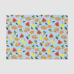Papel De Seda Gracioso patrón de comida picnic