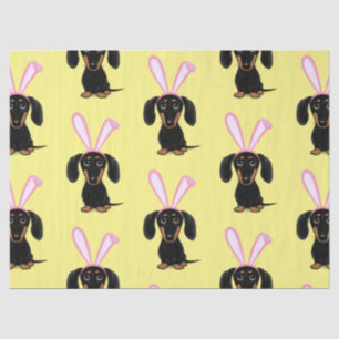 Papel De Seda Gracioso perro conejo de Pascua negro y tan Dachsh