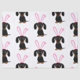 Papel De Seda Gracioso perro conejo de Pascua negro y tan Dachsh