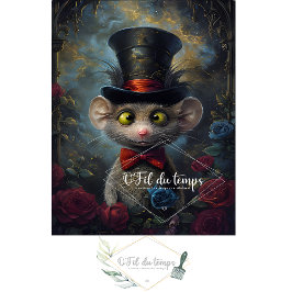 Papel De Seda Gracioso y divertido ratón con un gorra