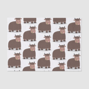 Papel De Seda Gracioso yak feliz comiendo hierba personalizado i