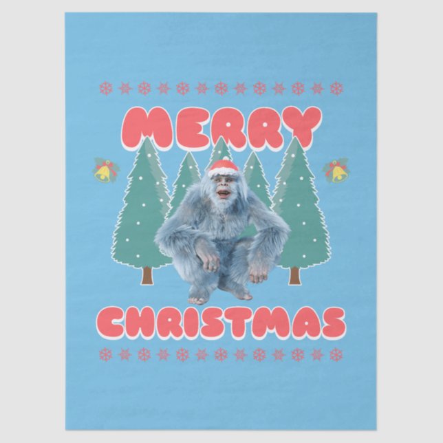 Papel De Seda Gracioso Yeti - Feliz Navidad (Anverso)