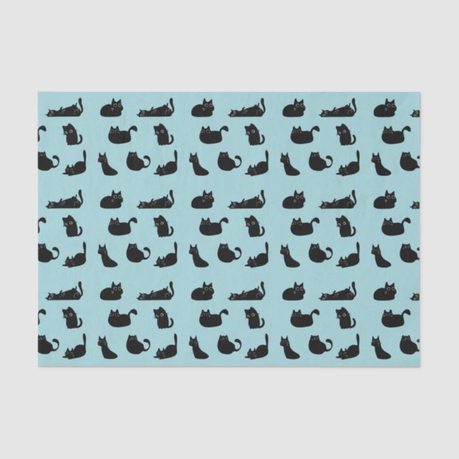 Papel De Seda Graciosos gatos negros (Anverso)