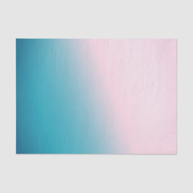 Papel De Seda Gradiente azul y rosa de personalizable (Anverso)