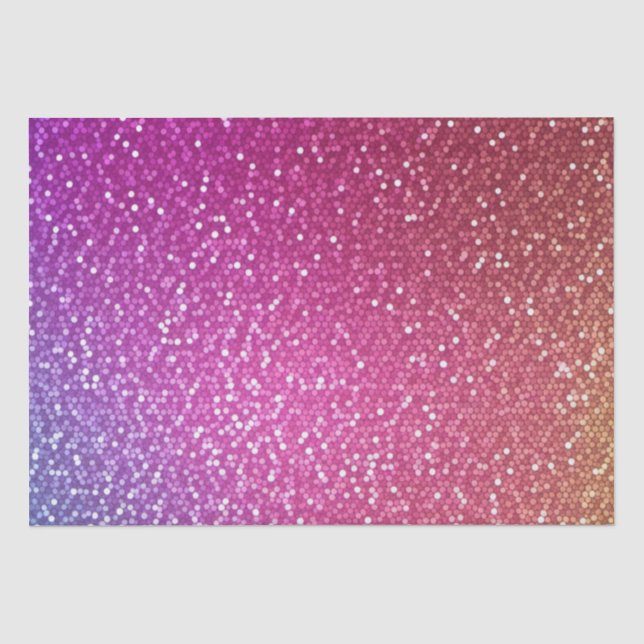 Papel De Seda Gradiente de arcoiris Purpurina exagerado (Anverso)