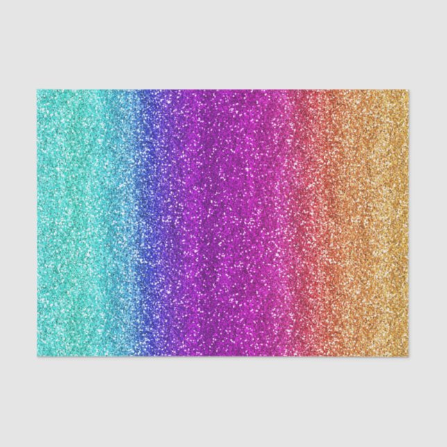 Papel De Seda Gradiente de brillo de arcoíris brillante (Anverso)
