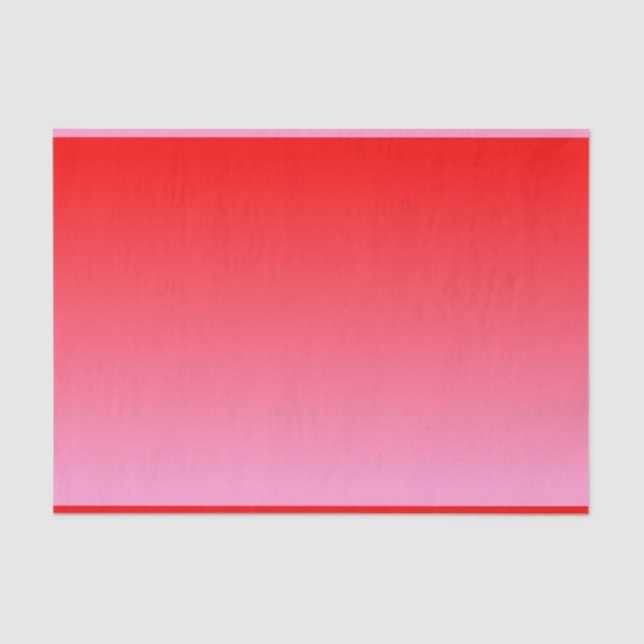 Papel De Seda Gradiente de San Valentín Rosa y Rojo (Anverso)