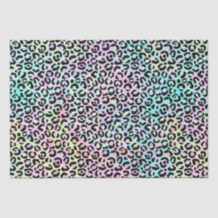 Papel De Seda Gradiente iridiscente arcoiris y puntos leopardo