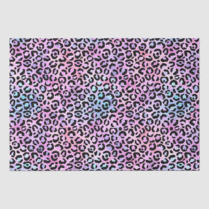 Papel De Seda Gradiente iridiscente arcoiris y puntos leopardo