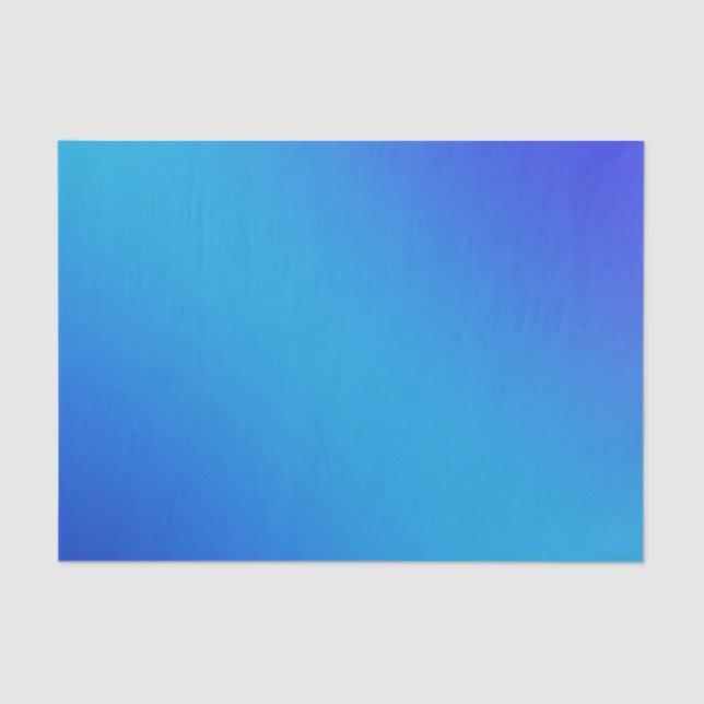 Papel De Seda Gradiente Ombre Brillante De Aqua Azul (Anverso)