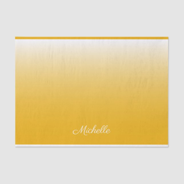 Papel De Seda Gradiente personalizado amarillo oscuro (Anverso)