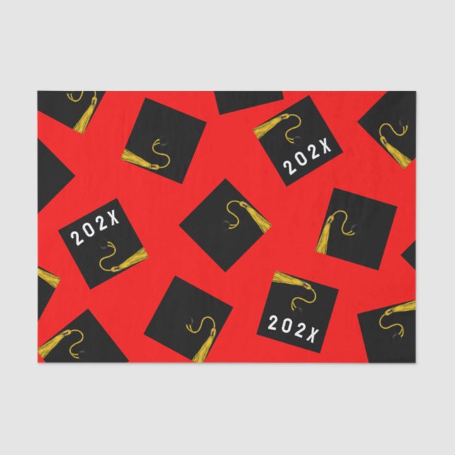 Papel De Seda Graduación 2025 Rojo (Anverso)