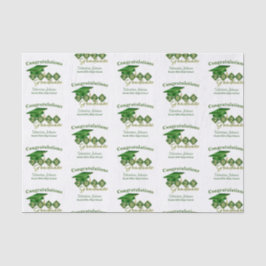 Papel De Seda Graduación clásica personalizada Verde y Oro