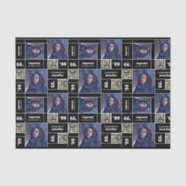 Papel De Seda Graduación de fotografía cuadrada año negro