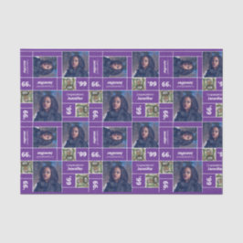 Papel De Seda Graduación de fotografía cuadrada año púrpura