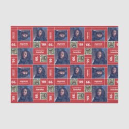 Papel De Seda Graduación de fotos cuadrada clase Año rojo