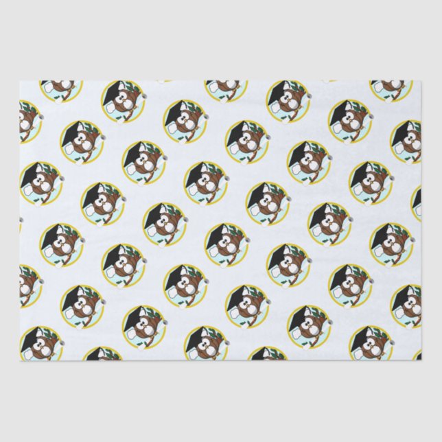 Papel De Seda Graduación de Lechuza Sabia (Anverso)