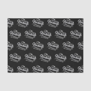 Papel De Seda Graduación de Personalizado blanco negro de curso 