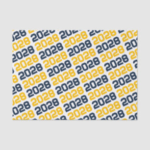 Papel De Seda Graduación del año de clase repetidora de azul y o