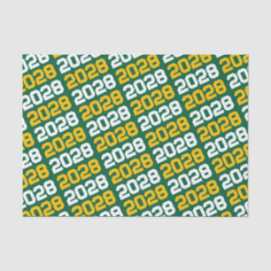 Papel De Seda Graduación del año de la clase Green y Gold Repeat